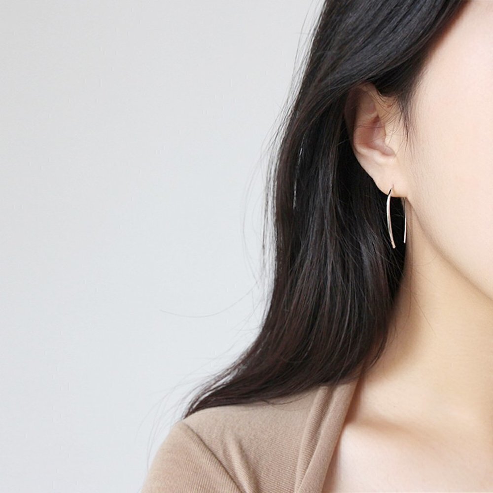 GOLD ear threader earrings - Picture 1 of 7